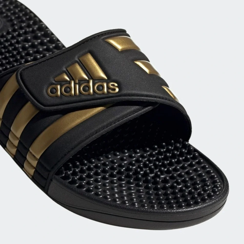 NWOT Adidas Men’s ADISSAGE Comfort Slides in Black & Gold EG6517 Size 6